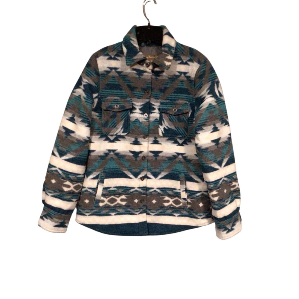 Victory Outfitters womens Aztec Print w/Quilted Lining Long Sleeve Jacket size S